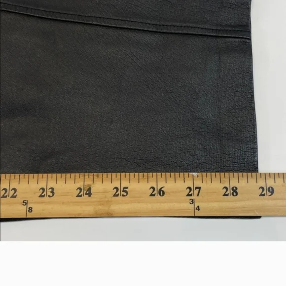 Bagatelle Genuine Leather Women's Black Straight Leg Jeans - Picture 4 of 9